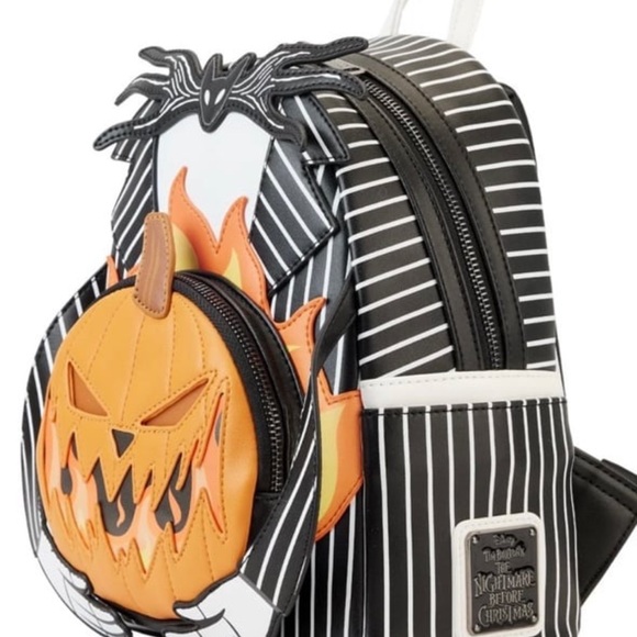 Loungefly X Disney Nightmare Before Christmas Jack Pumpkin Glow Head Backpack - Picture 5 of 6